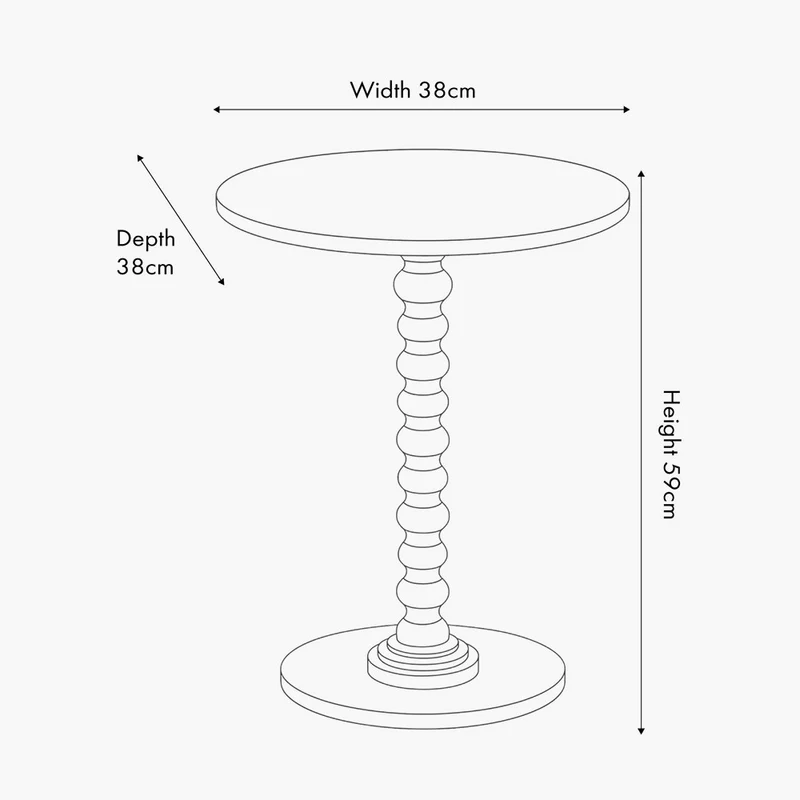 Margot Terracotta Wood Bobble Side Table