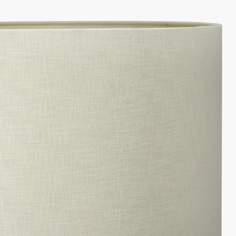 Parrot Small Glass Table Lamp Base with Lino 25cm Cream Self Lined Linen Cylinder Lampshade