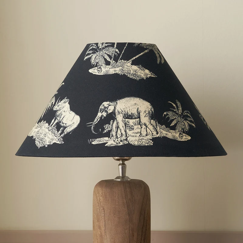 Nala 35cm Inky Blue Safari Printed Empire Lampshade