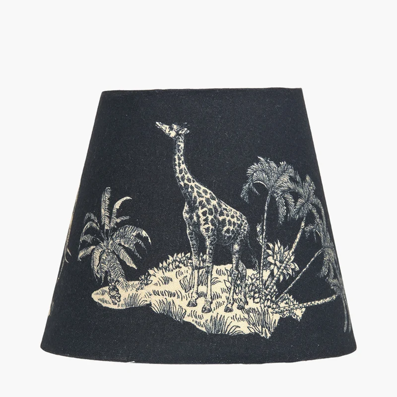 Nala 16cm Inky Blue Safari Printed Tapered Lampshade