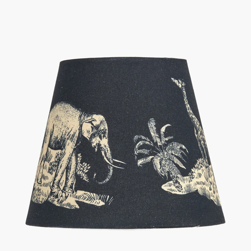 Nala 16cm Inky Blue Safari Printed Tapered Lampshade