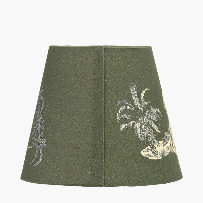 Nala 16cm Green Safari Printed Tapered Lampshade