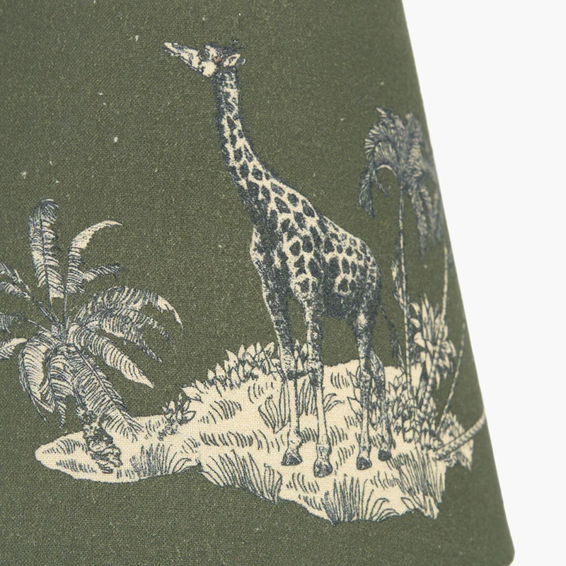 Nala 16cm Green Safari Printed Tapered Lampshade