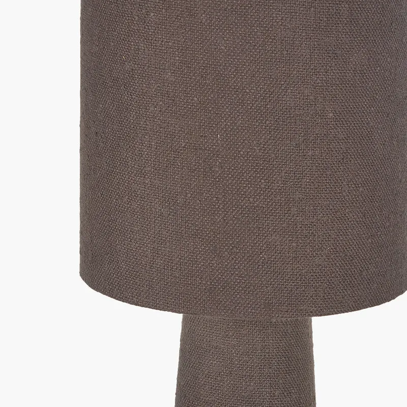 Mirissa Bitter Chocolate Slubby Handloom Fabric Table Lamp