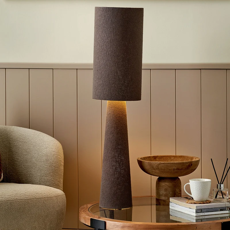 Mirissa Bitter Chocolate Slubby Handloom Fabric Table Lamp