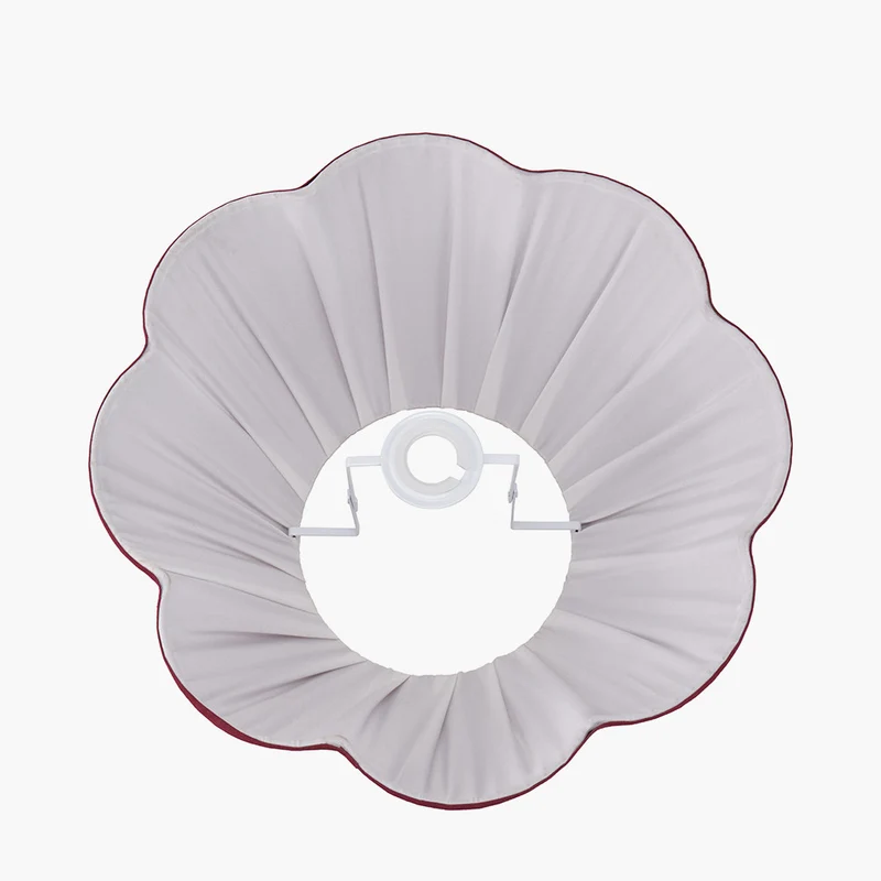 Malia 45cm Mulberry Red Mushroom Pleat Scalloped Tapered Lampshade