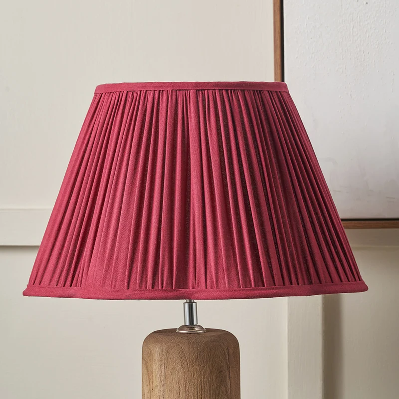 Malia 45cm Mulberry Red Mushroom Pleat Scalloped Tapered Lampshade