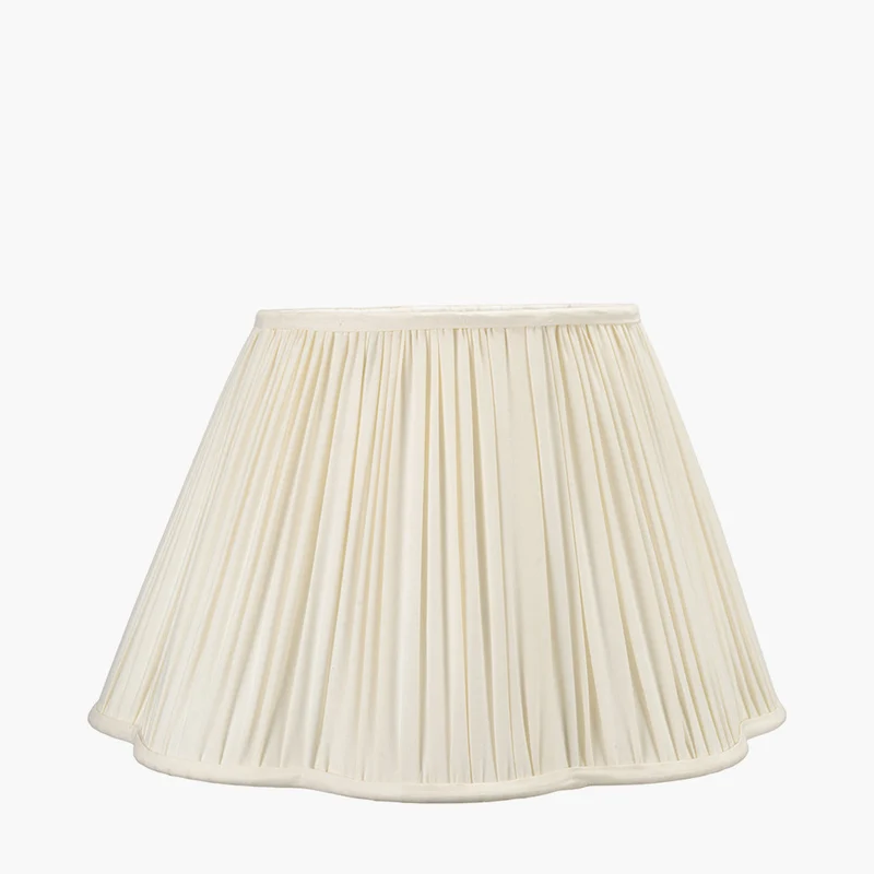 Malia 45cm Cream Mushroom Pleat Scalloped Tapered Lampshade