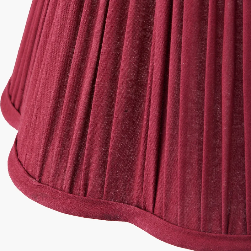Malia 40cm Mulberry Red Mushroom Pleat Scalloped Tapered Lampshade