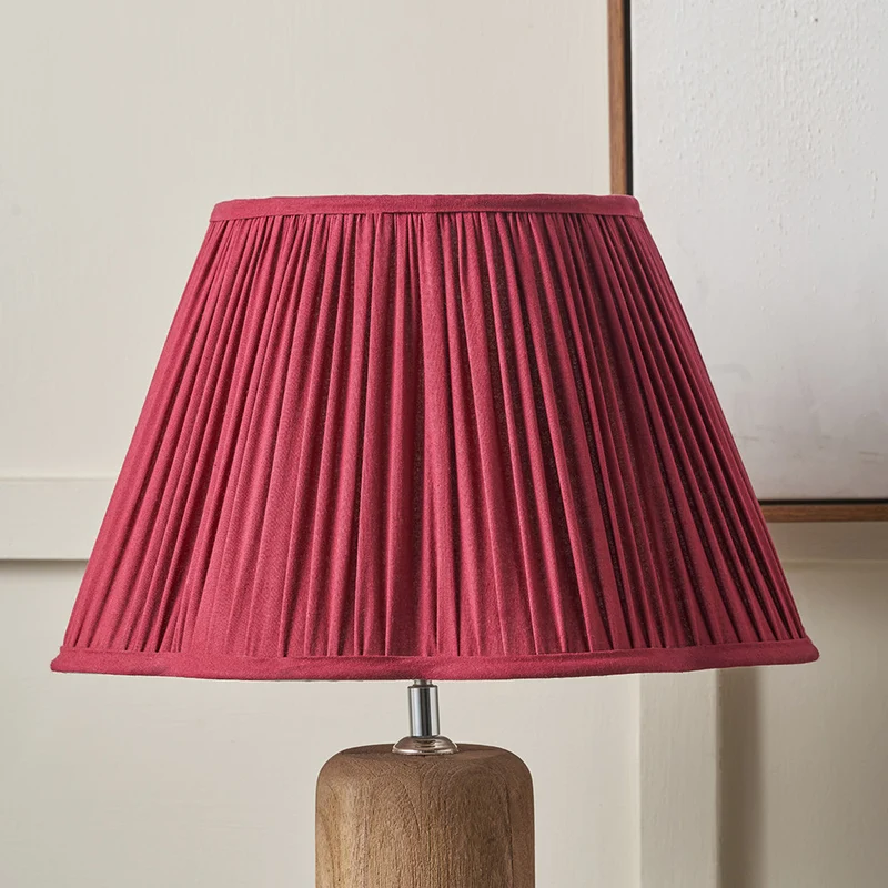 Malia 40cm Mulberry Red Mushroom Pleat Scalloped Tapered Lampshade