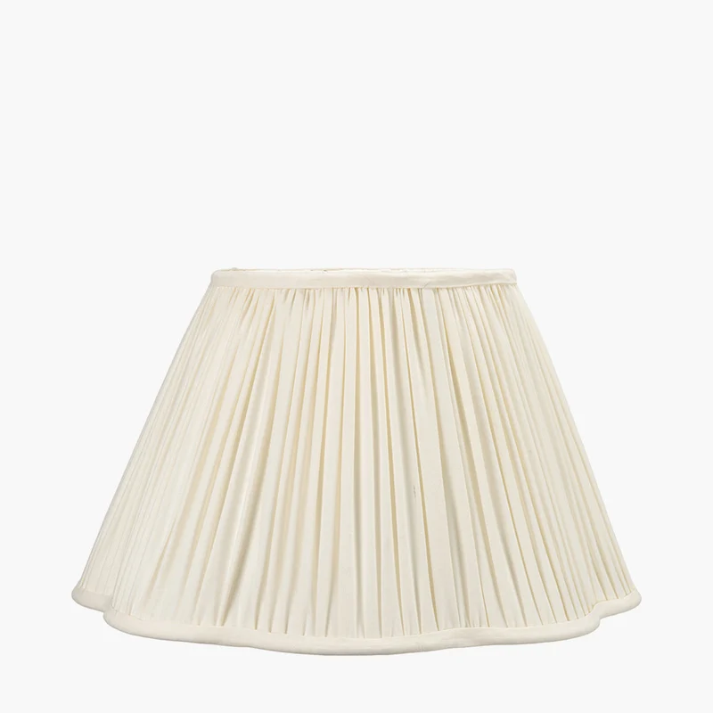 Malia 40cm Cream Mushroom Pleat Scalloped Tapered Lampshade