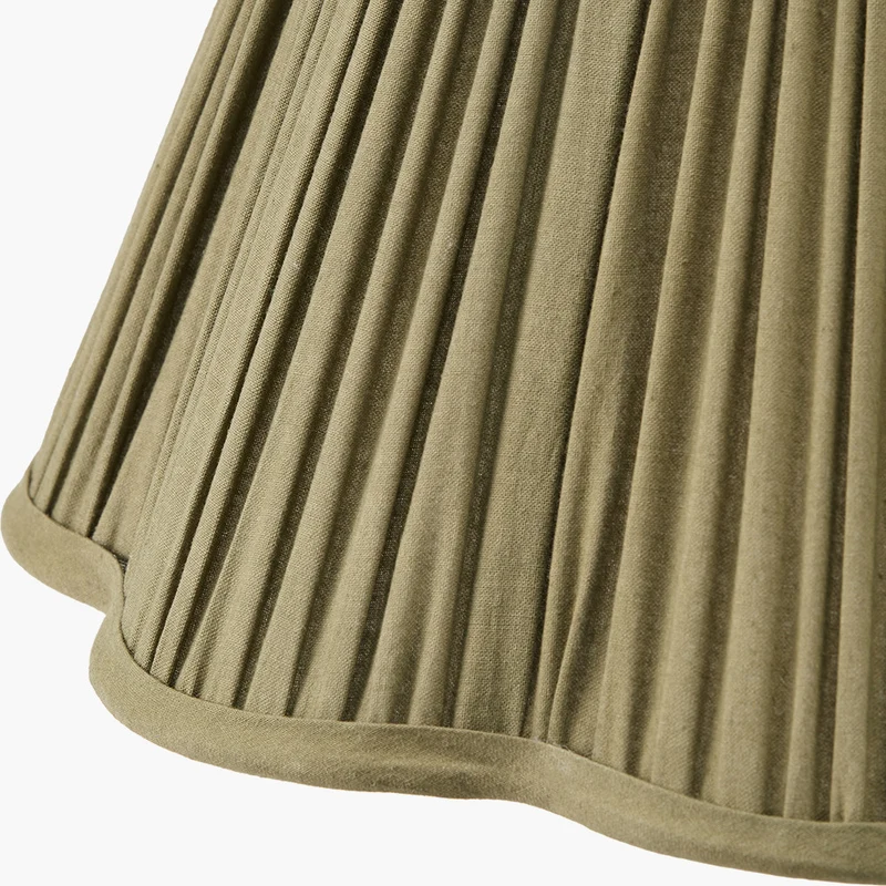 Malia 35cm Olive Green Mushroom Pleat Scalloped Tapered Lampshade