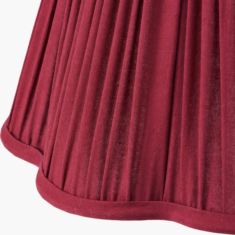 Malia 35cm Mulberry Red Mushroom Pleat Scalloped Tapered Lampshade