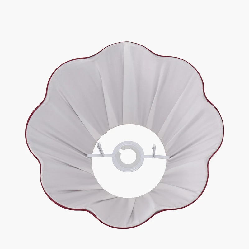 Malia 35cm Mulberry Red Mushroom Pleat Scalloped Tapered Lampshade