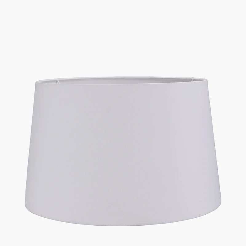 Palawan Stone Grey Feather Stoneware Table Lamp Base with Winston 40cm White Handloom Tapered Lampshade