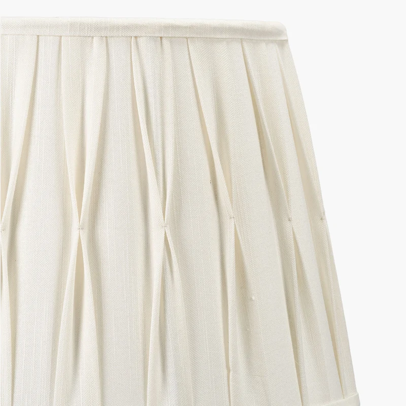 Odette 35cm White Linen Cotton Slub Pinch Pleat Tapered Lampshade