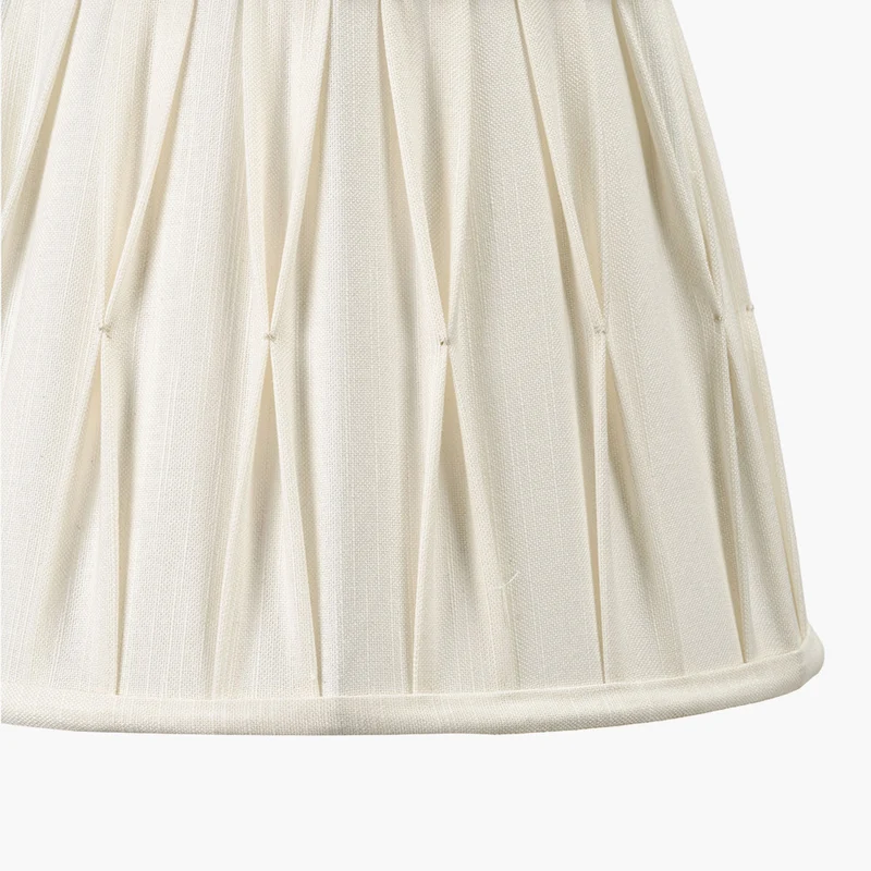 Odette 30cm White Linen Slub Pinch Pleat Tapered Lampshade