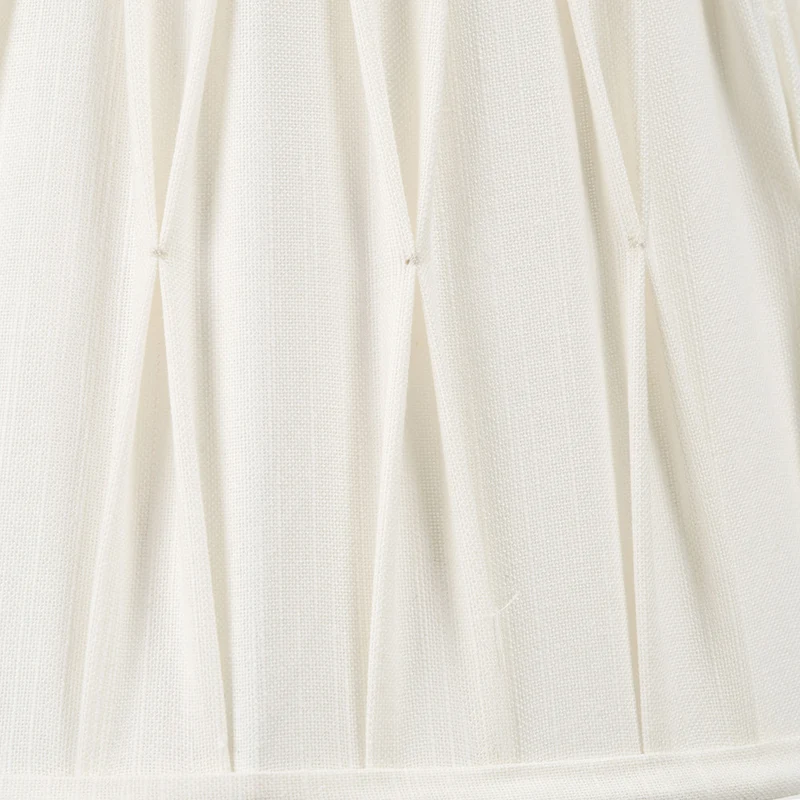Odette 30cm White Linen Slub Pinch Pleat Tapered Lampshade