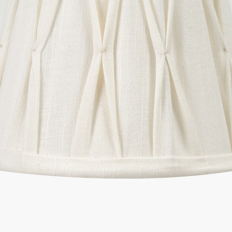 Odette 16cm White Linen Cotton Slub Pinch Pleat Tapered Lampshade