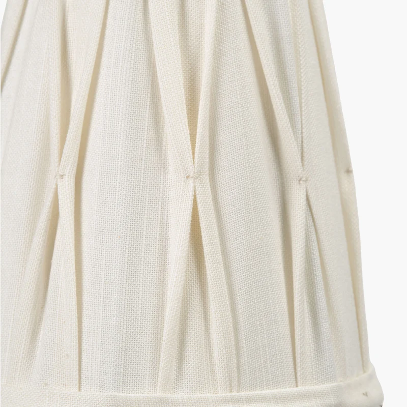 Odette 14cm White Linen Cotton Slub Pinch Pleat Tall Tapered Candle Clip Lampshade