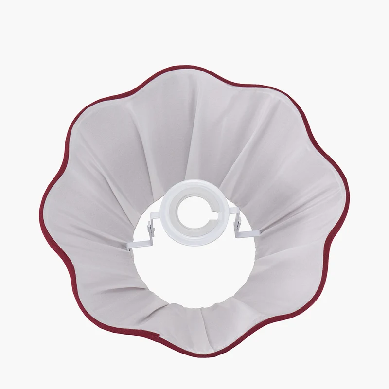Malia 30cm Mulberry Red Mushroom Pleat Scalloped Tapered Lampshade