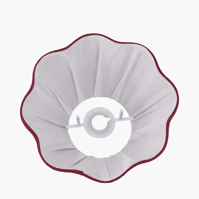 Malia 30cm Mulberry Red Mushroom Pleat Scalloped Tapered Lampshade
