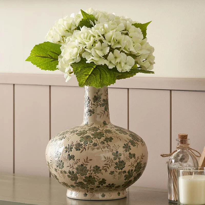 Maeve Grey Floral Ceramic Vase