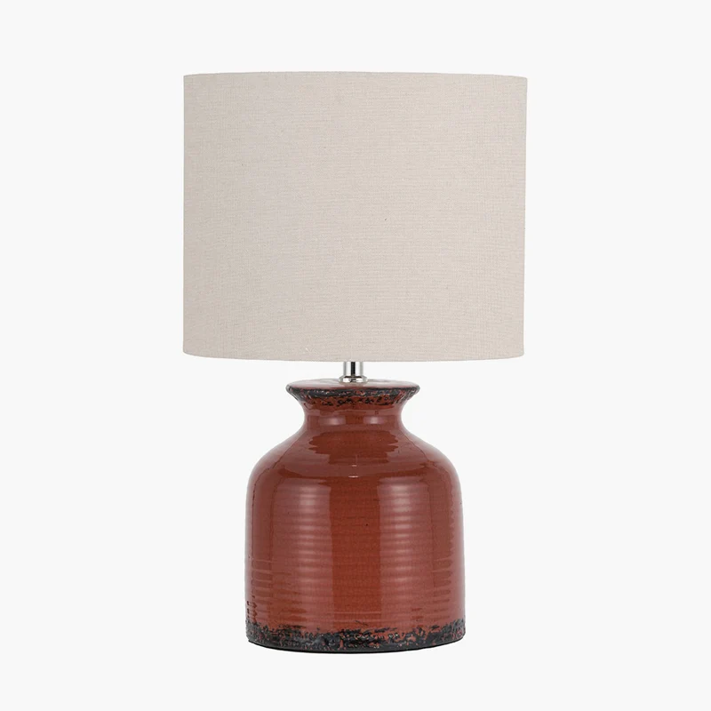 Nori Terracotta Crackle Ceramic Table Lamp
