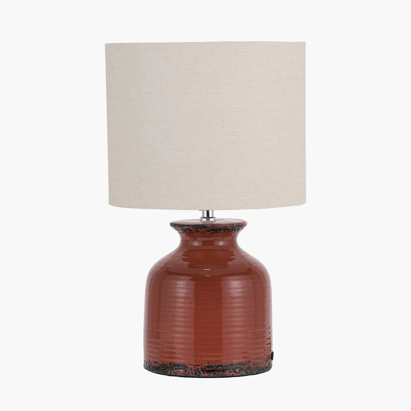 Nori Terracotta Crackle Ceramic Table Lamp