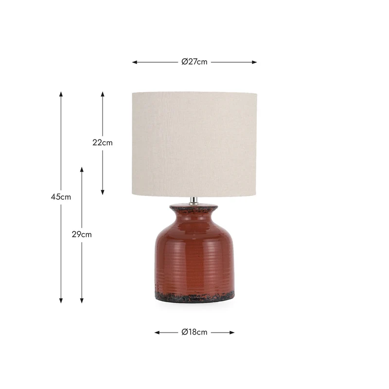 Nori Terracotta Crackle Ceramic Table Lamp
