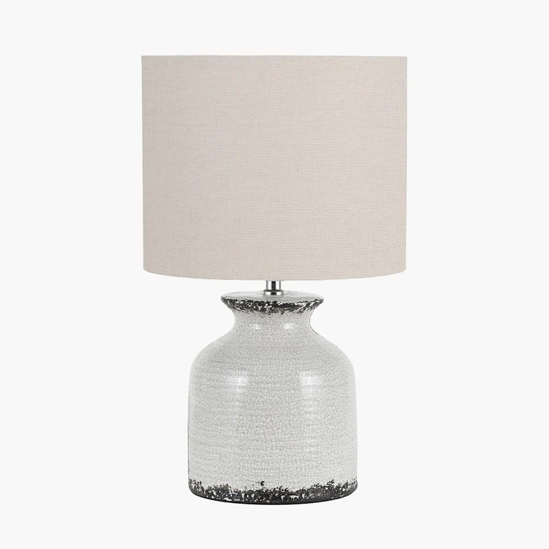Nori Cream Crackle Ceramic Table Lamp