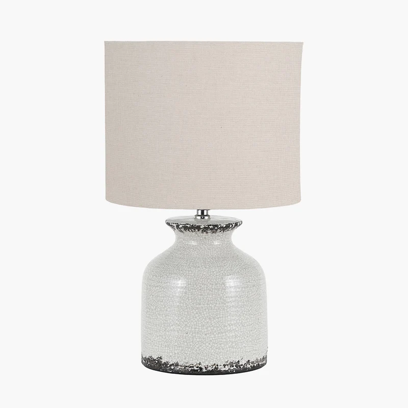 Nori Cream Crackle Ceramic Table Lamp