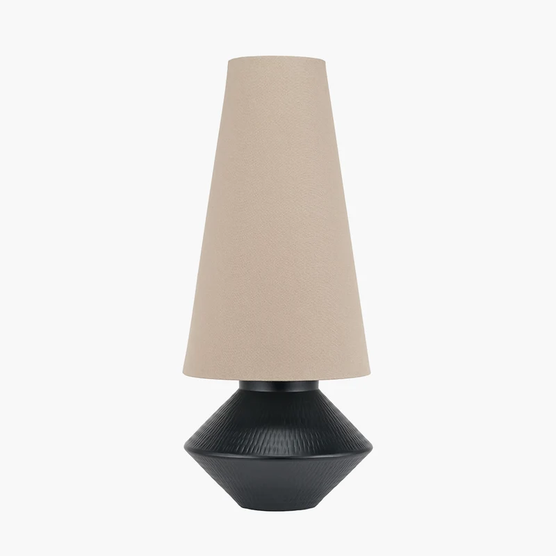 Nila Black Hammered Metal Diamond Table Lamp