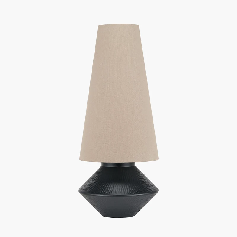 Nila Black Hammered Metal Diamond Table Lamp