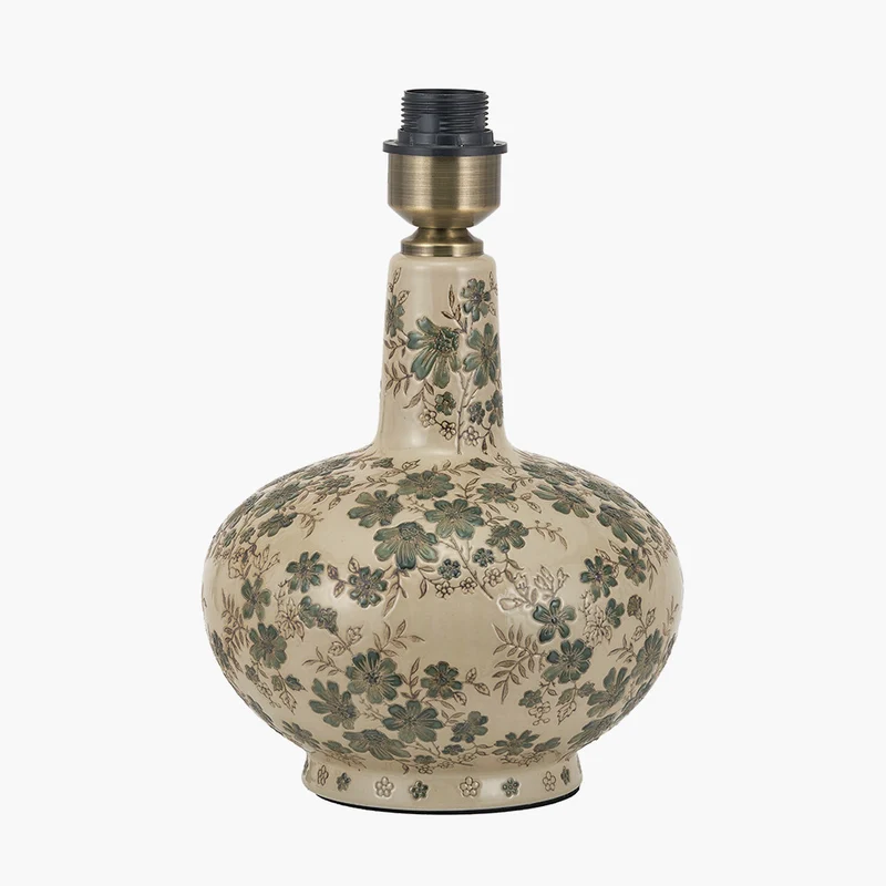 Maeve Green Floral Ceramic Table Lamp Base