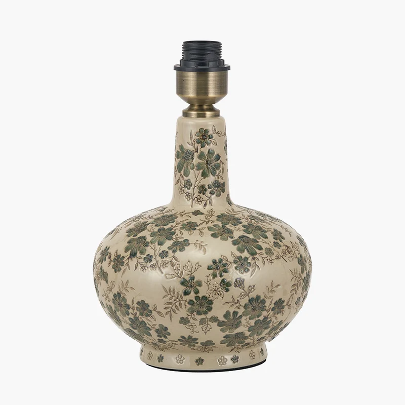 Maeve Green Floral Ceramic Table Lamp Base
