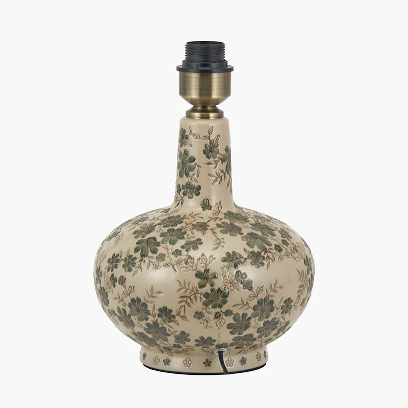 Maeve Green Floral Ceramic Table Lamp Base