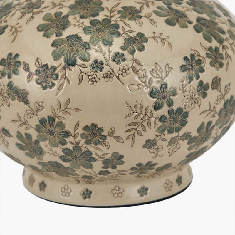 Maeve Green Floral Ceramic Table Lamp Base
