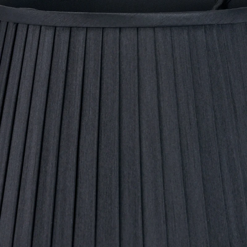 Lyndon 30cm Black Silk Mix Knife Pleat Tapered Lampshade