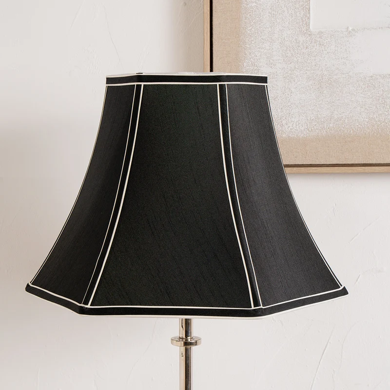 Lyla 30cm Black Silk Mix Bowed Lampshade