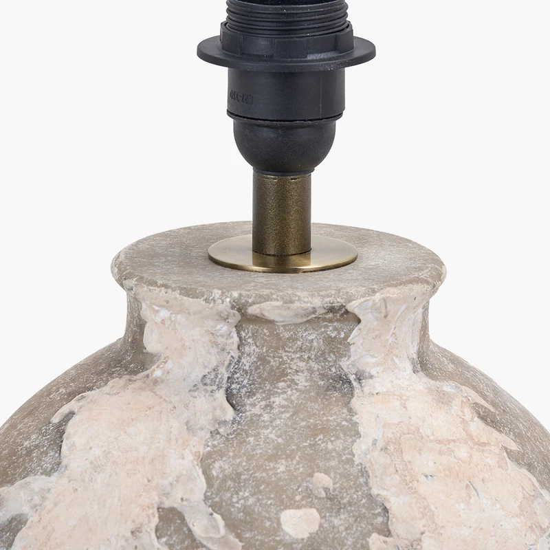 Lulia Antique Finish Stoneware Table Lamp Base with Coast 35cm Cream Calico Tapered Lampshade