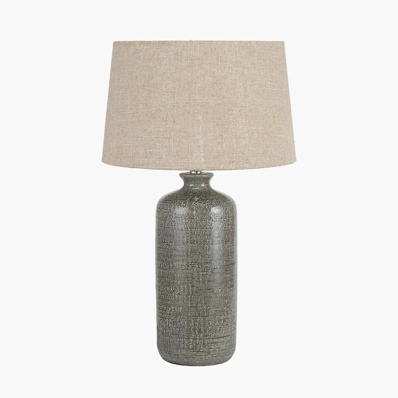 Lorient Slate Grey Textured Ceramic Table Lamp