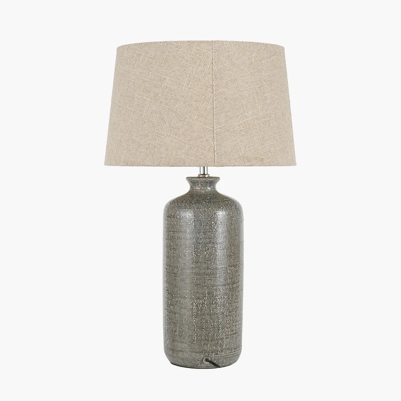Lorient Slate Grey Textured Ceramic Table Lamp