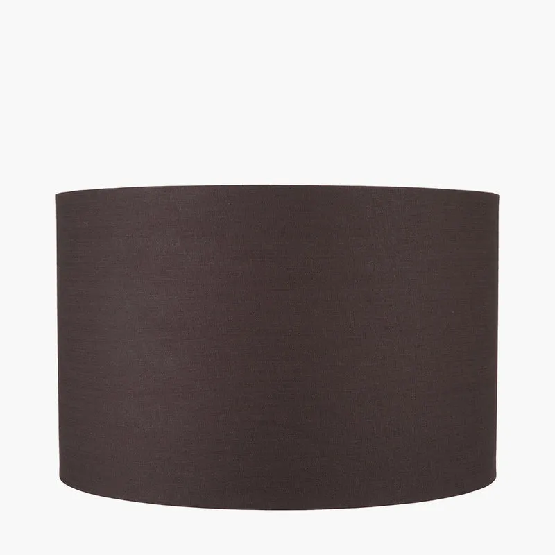 Lino 50cm Bitter Chocolate Self Lined Linen Cylinder Lampshade