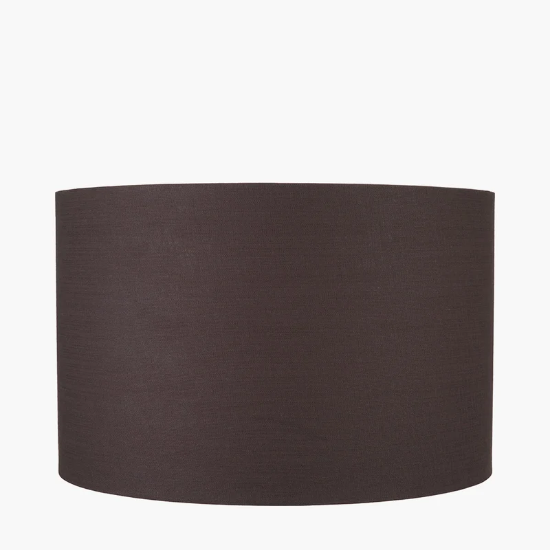 Lino 50cm Bitter Chocolate Self Lined Linen Cylinder Lampshade