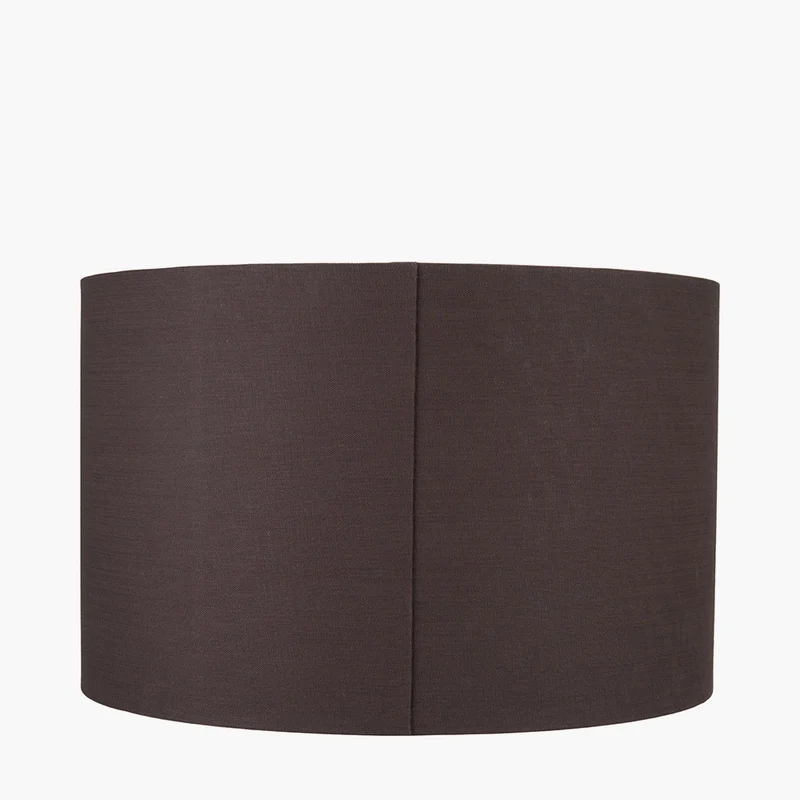 Lino 50cm Bitter Chocolate Self Lined Linen Cylinder Lampshade