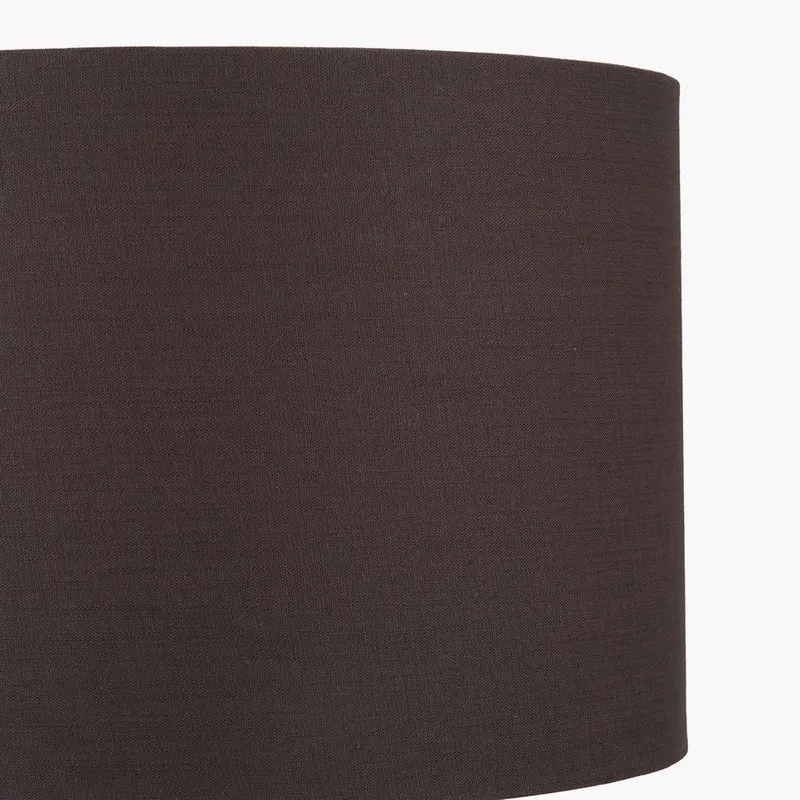 Lino 50cm Bitter Chocolate Self Lined Linen Cylinder Lampshade