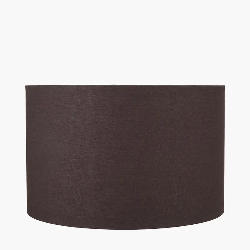 Lino 45cm Bitter Chocolate Self Lined Linen Cylinder Lampshade