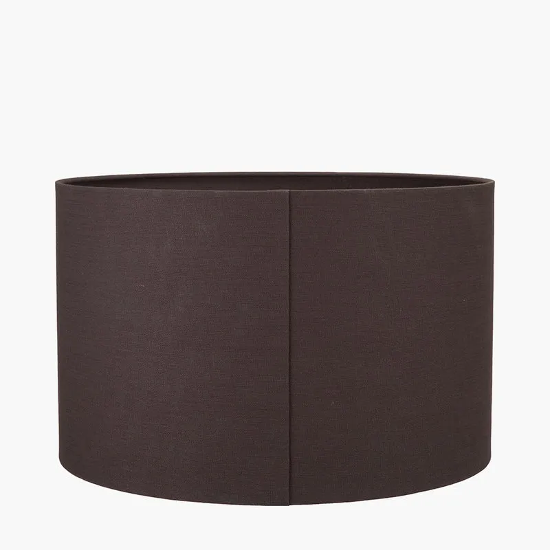 Lino 45cm Bitter Chocolate Self Lined Linen Cylinder Lampshade