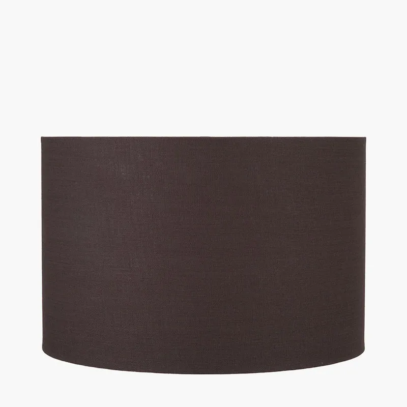 Lino 40cm Bitter Chocolate Self Lined Linen Cylinder Lampshade